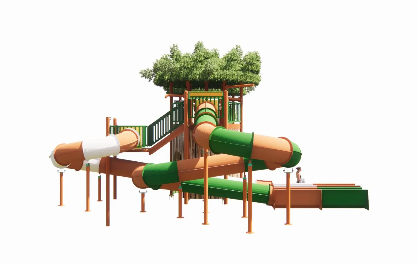 3D model van een waterspeeltuin