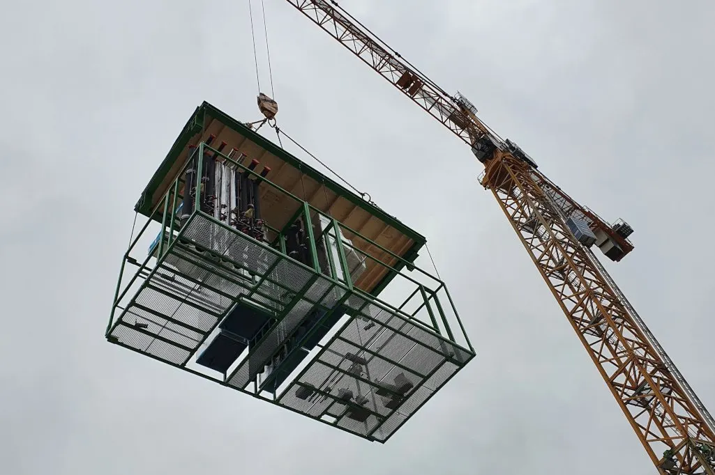 Stalen constructie aan een bouwkraan bij de Accelerator op Utrecht Science Park